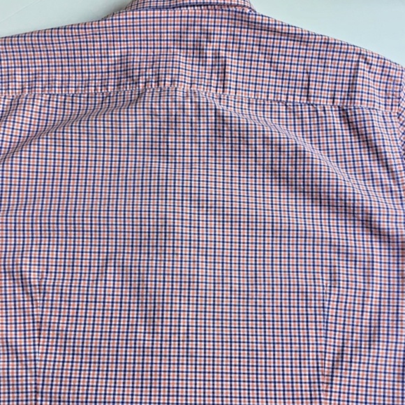 Moretti Italy slim fit navy & red checkered cotton dress shirt Sz XL - Picture 9 of 10